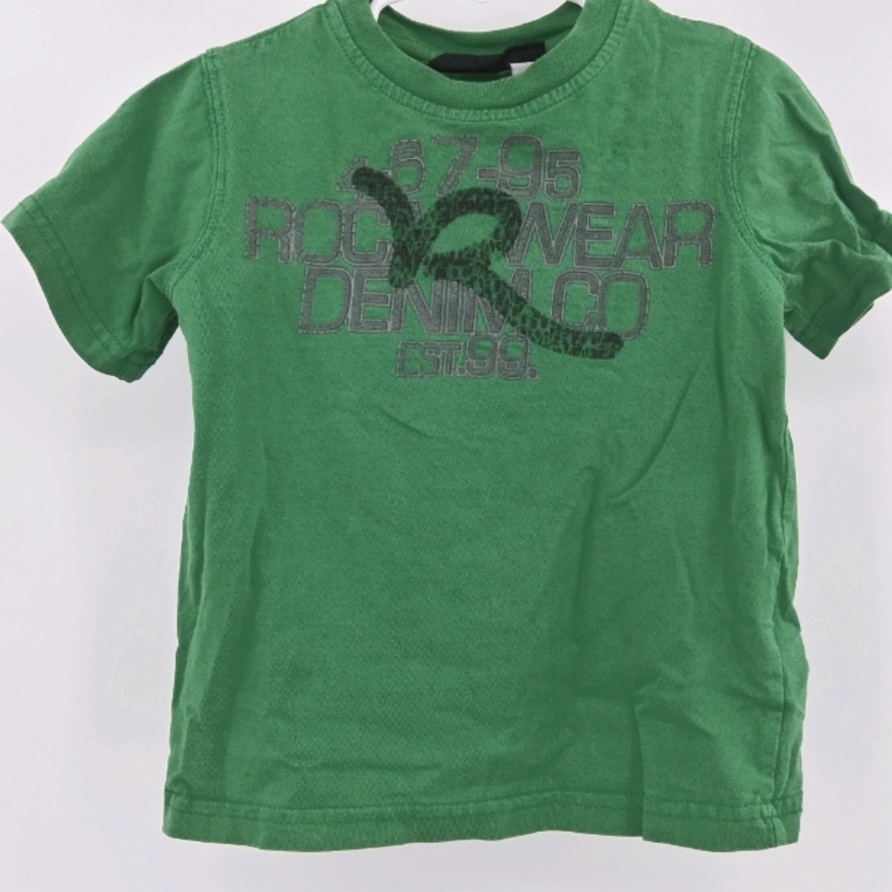 Rocawear T-Shirt Kid's 3T Green Brand Spellout Graphic